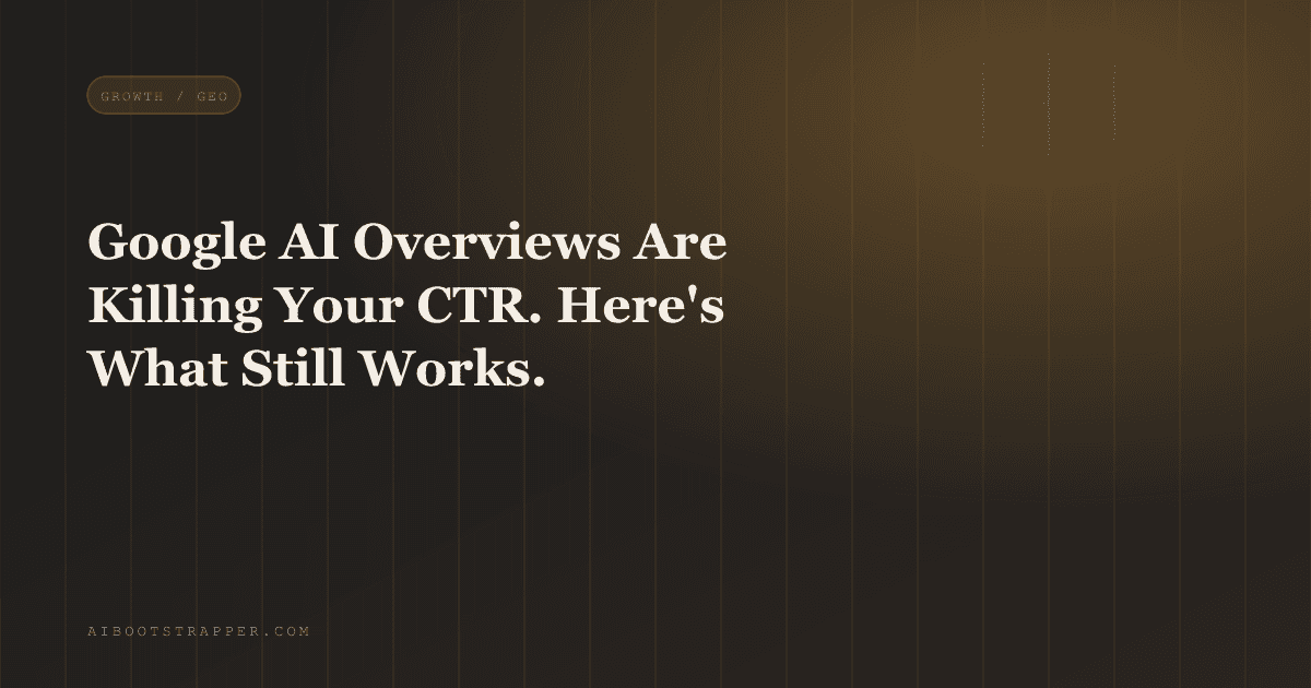 Google AI Overviews Are Killing Your Click-Through Rate. Here's What Still Works.