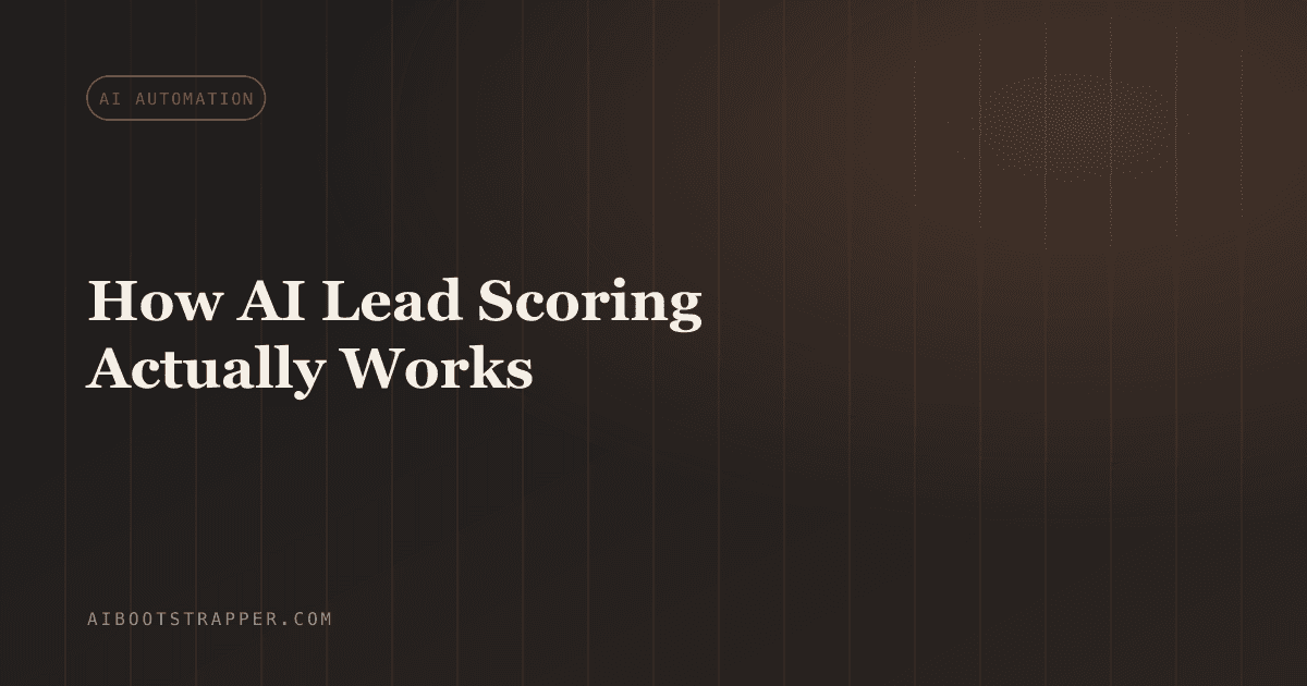 How AI Lead Scoring Actually Works: Features, Models and a Framework You Can Steal
